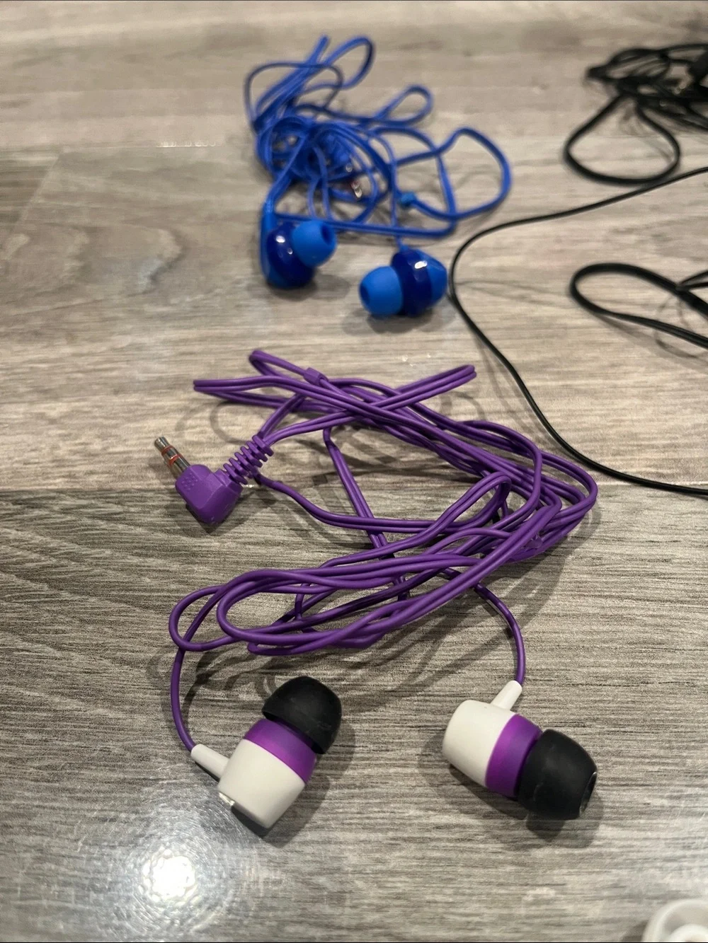 Assorted Blue, Black, Purple Wired In-Ear Earbuds - Multi-Pack